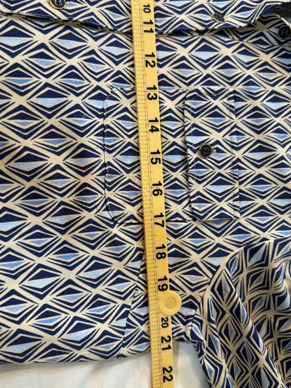 J.McLaughlin The Lawrence Dress XL - Blue & Tan print. Catalina Cloth - Picture 6 of 7